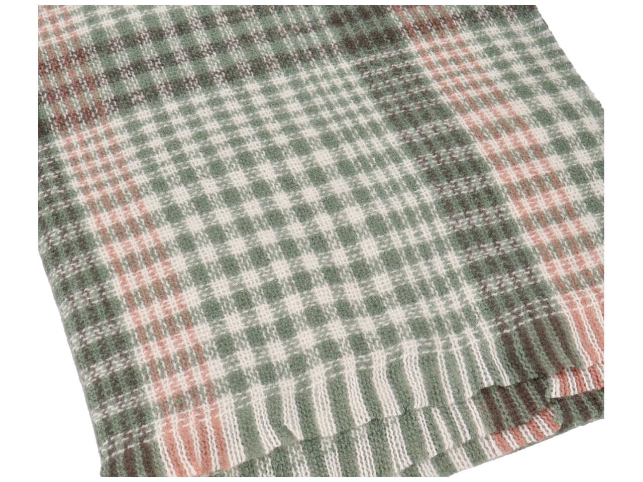 Sciarpa a fantasia con righe verdi 65x190cm 70% viscosa 30% lana