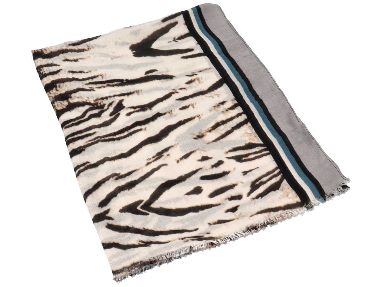 Stola fantasia zebrata colore bianco e nero 90x180cm 100% viscosa