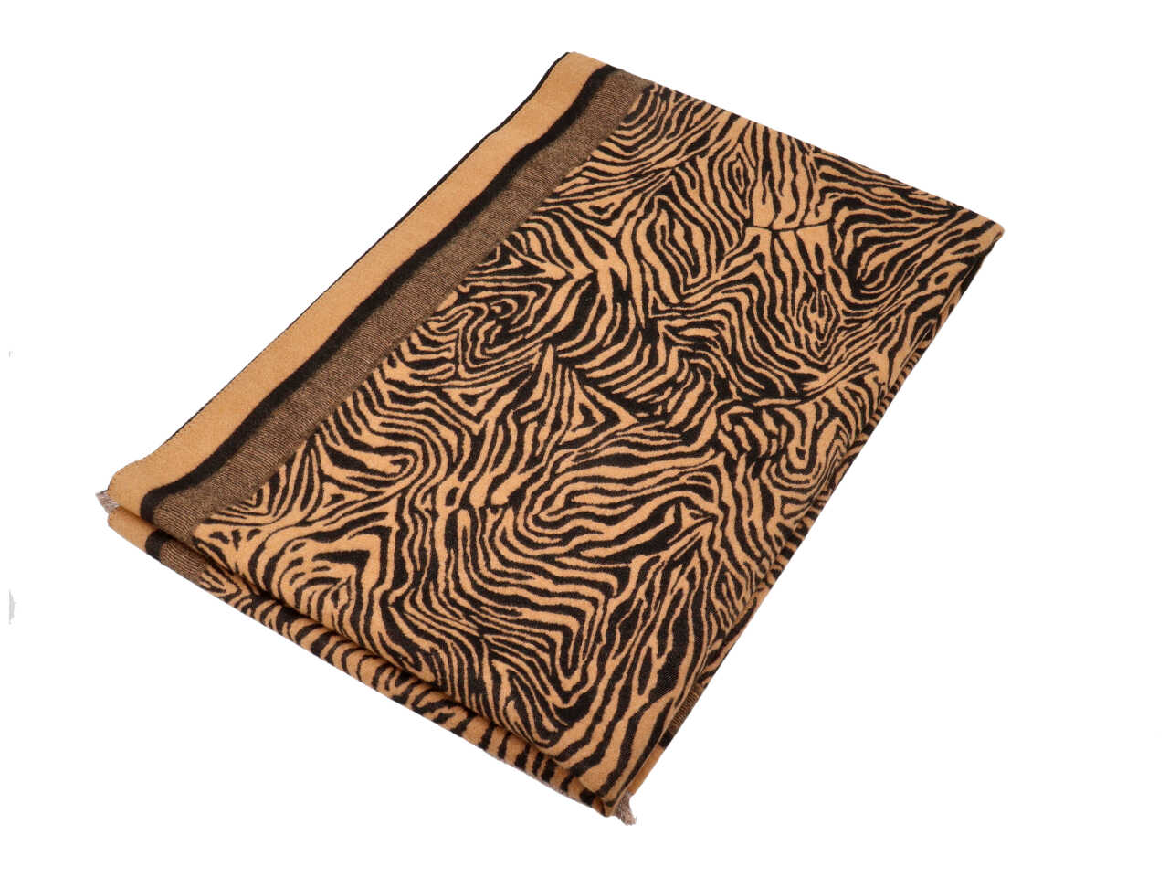 Sciarpa fantasia zebrata marrone 70% viscosa 30% lana