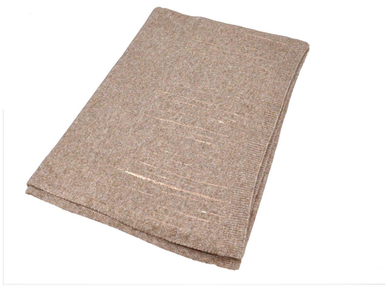 Stola beige con lame' oro 60% viscosa 30% lana 10% cashmere