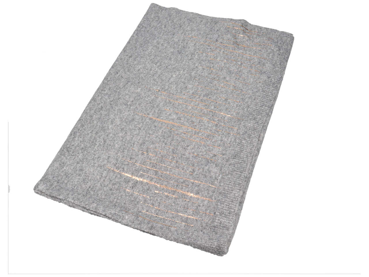 Stola grigia con lame' oro 60% viscosa 30% lana 10% cashmere
