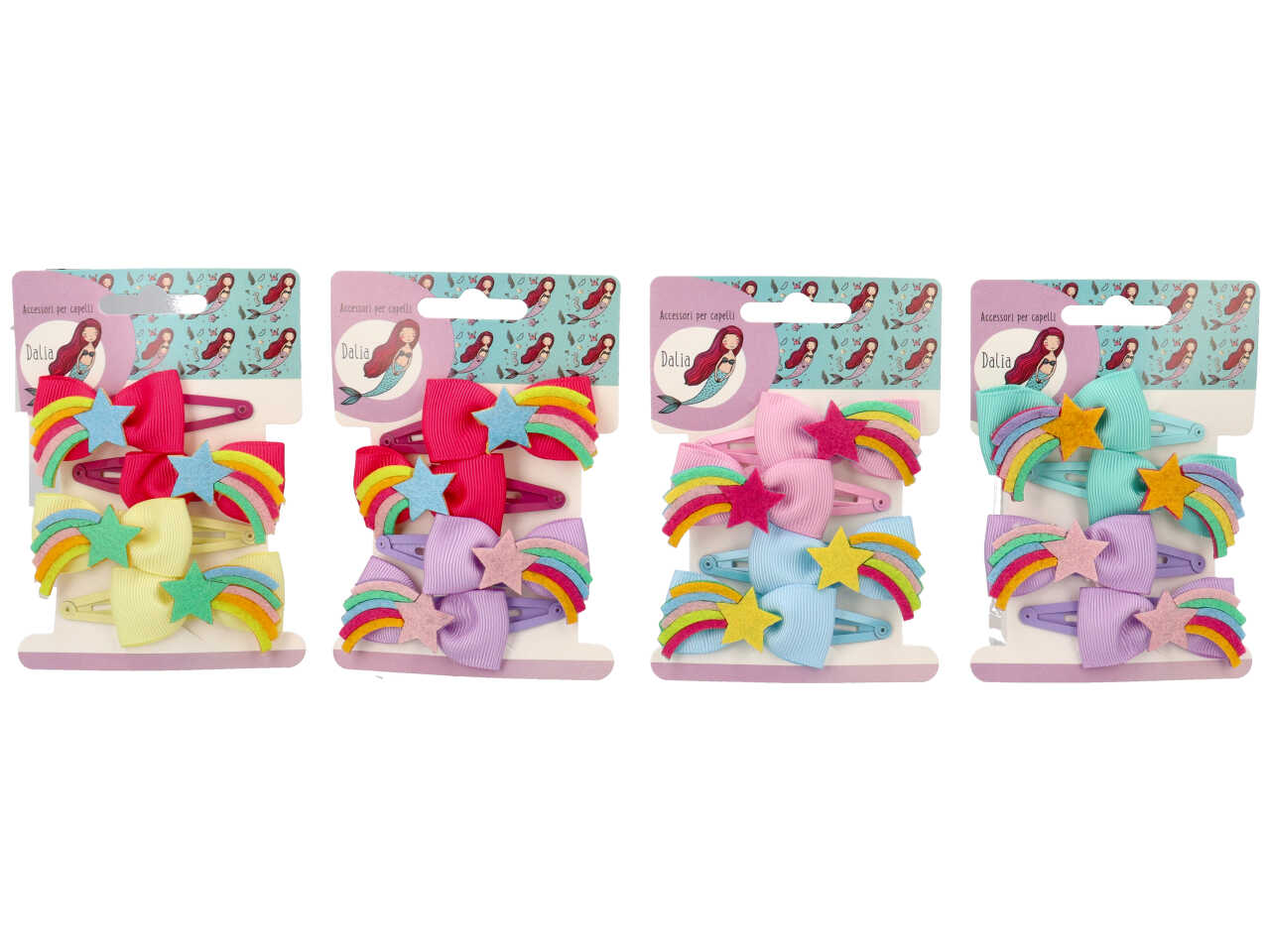 Set 4 clic clac con stella multi poliestere, metallo senza nichel