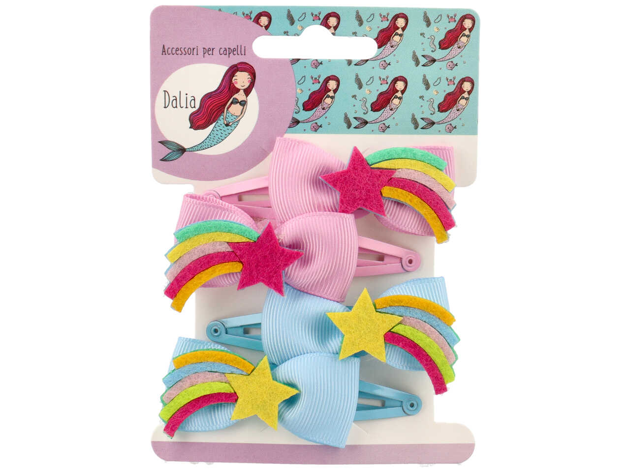 Set 4 clic clac con stella multi poliestere, metallo senza nichel