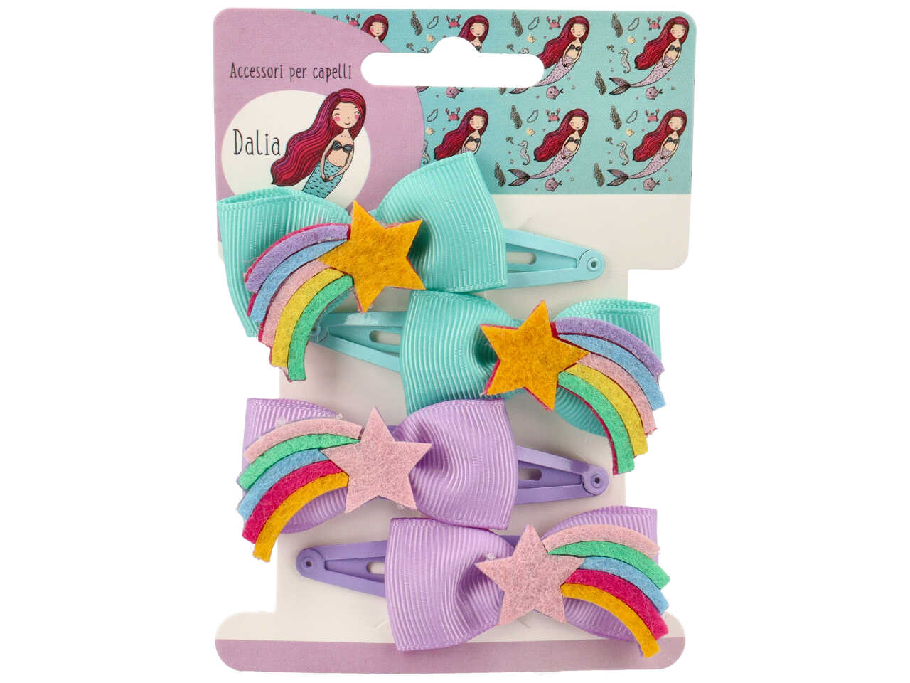 Set 4 clic clac con stella multi poliestere, metallo senza nichel