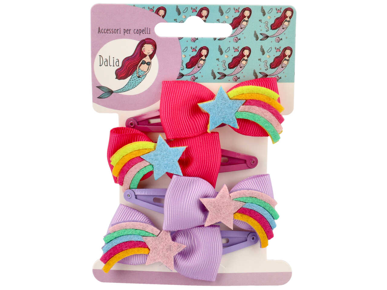 Set 4 clic clac con stella multi poliestere, metallo senza nichel