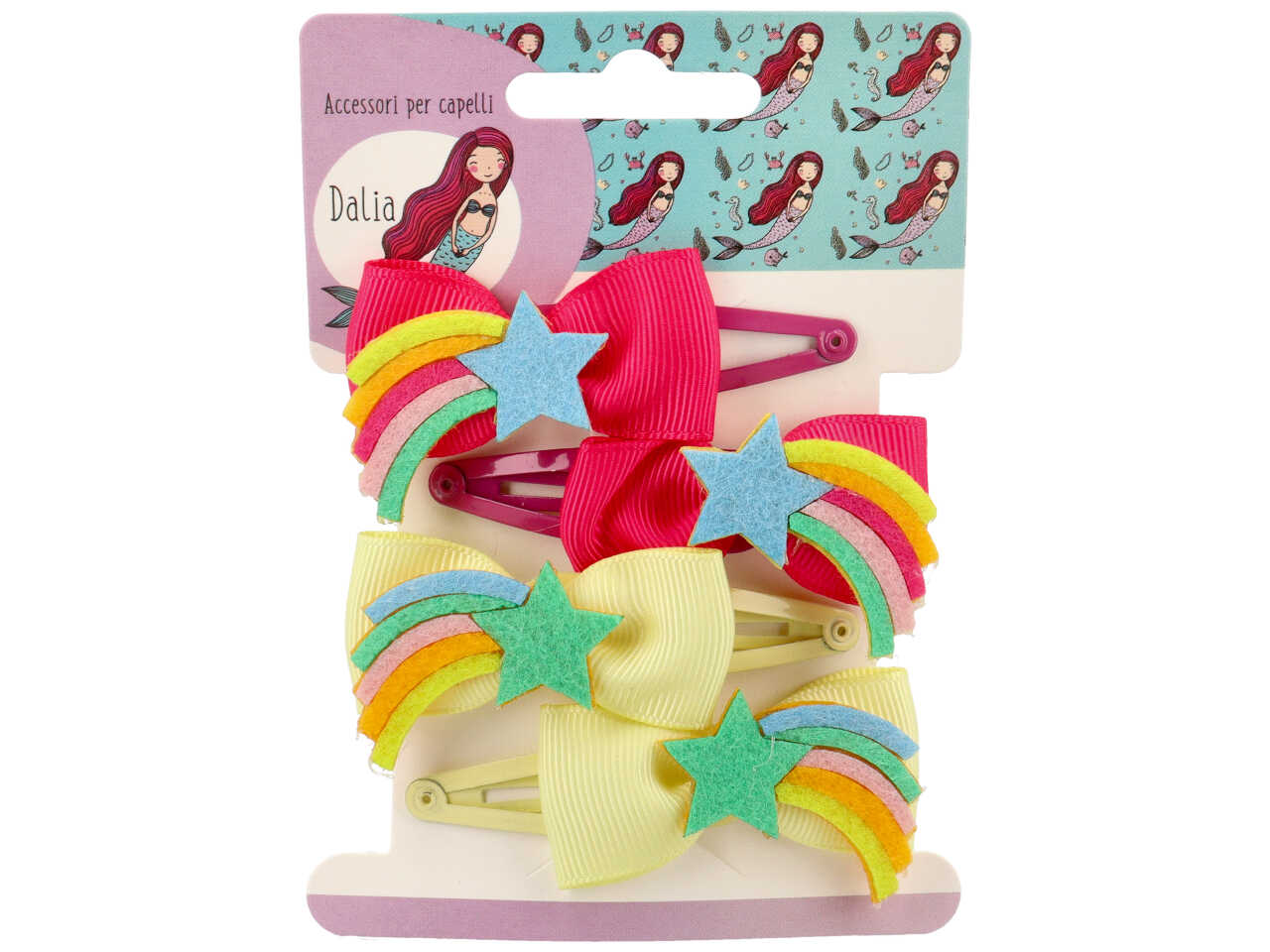 Set 4 clic clac con stella multi poliestere, metallo senza nichel