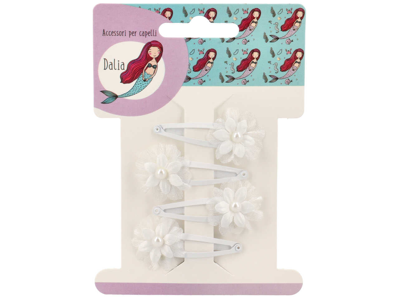 Clic clac 5cm con fiore/strass in poliestere/metallo senza nichel