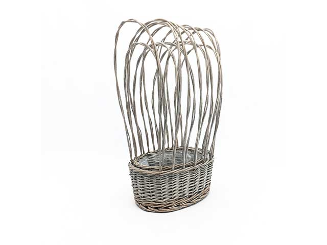 Cesta ovale grigia c/2manici d0303.26gy