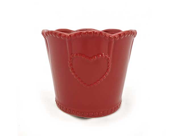 Cache pot shabby rosso d.15xh.13 70734r