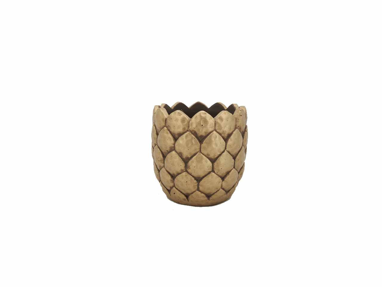 Vaso pigna dorata d.11,5xh11cm