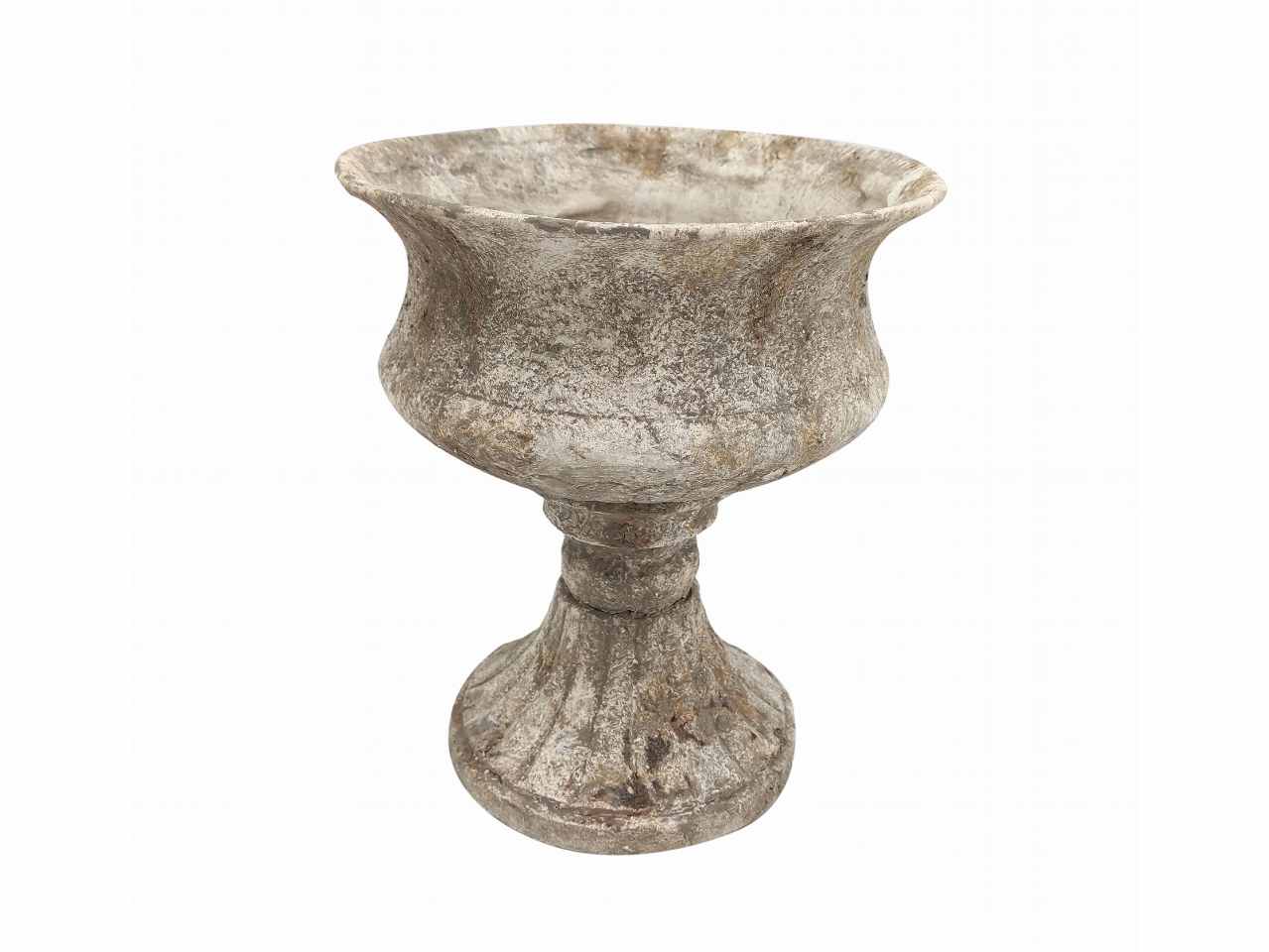 Coppa liscia cemento antichizzata d.24,5xh28,5cm