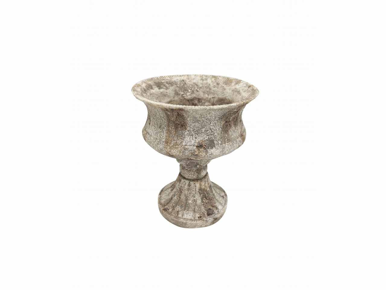 Coppa liscia cemento antichizzata d.14,5xh14cm