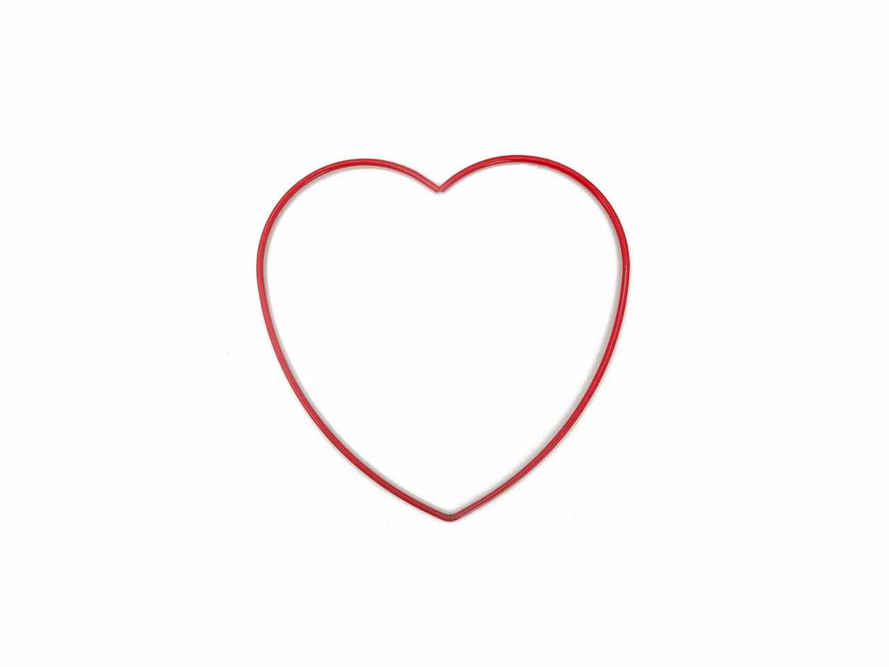 Cuore in metallo colore rosso d.20cm