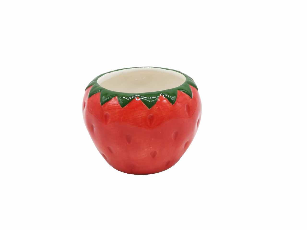 Vaso a forma di fragola in ceramica d8.5xh.6cm