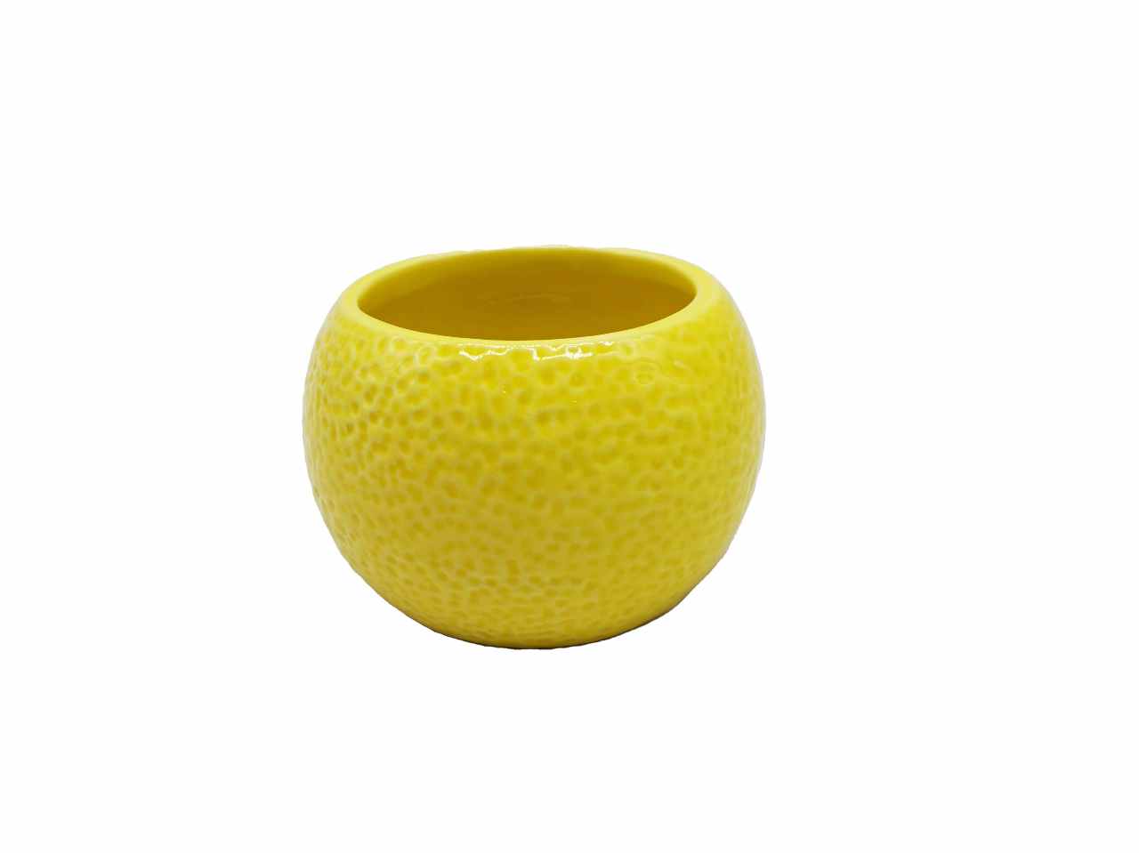 Vaso a forma di limone in ceramica d9xh.6cm
