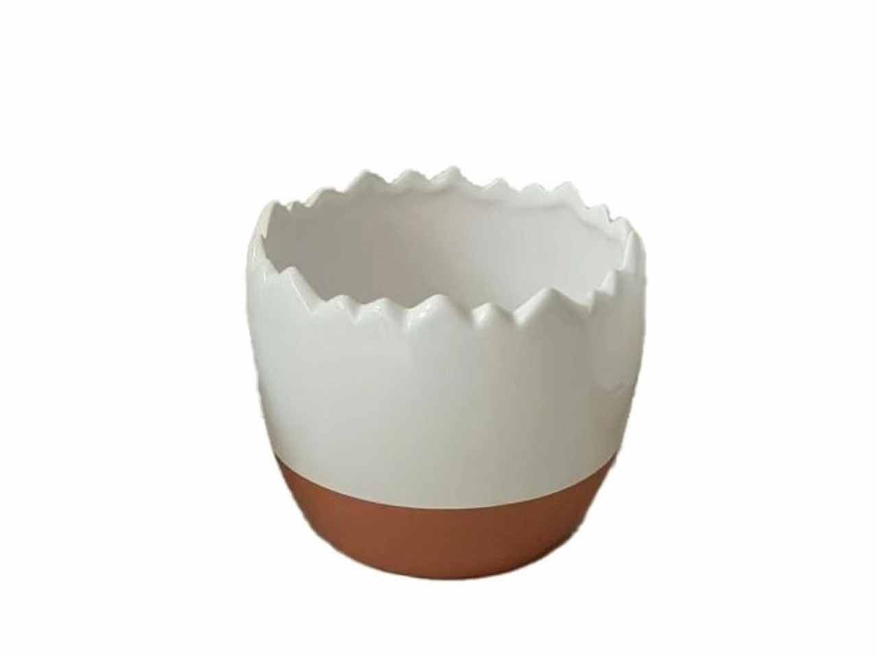 Chachepot uovo bicolore in ceramica medio 12,5xh.11cm