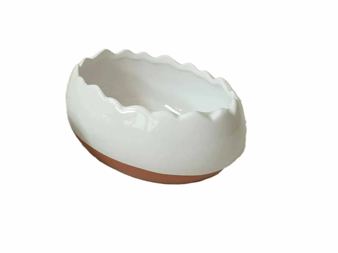 Ciotola uovo contenitore in ceramica 15,5x12xh.7cm