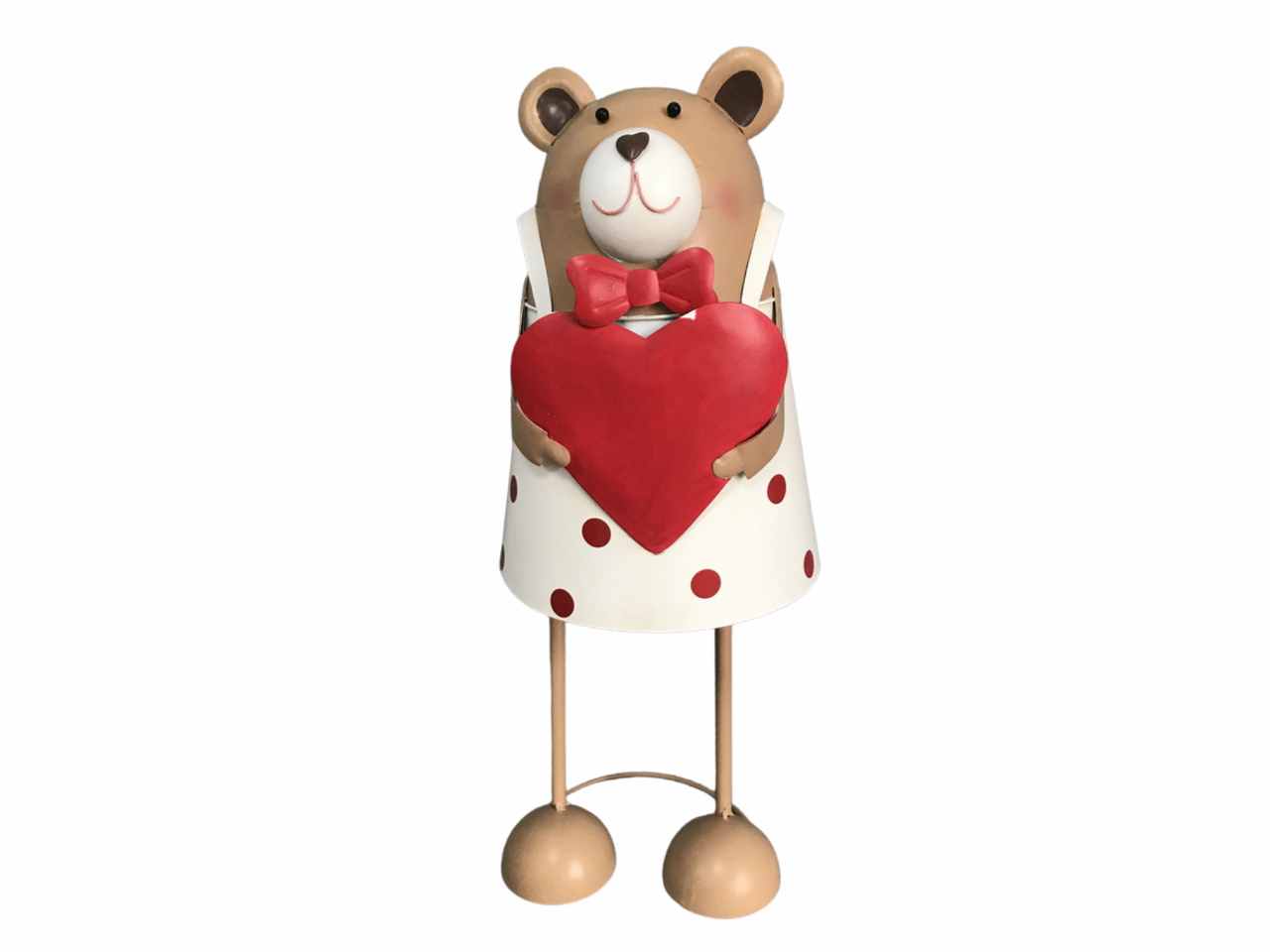 Orsetto con salopette e cuore 25x23xh.61cm