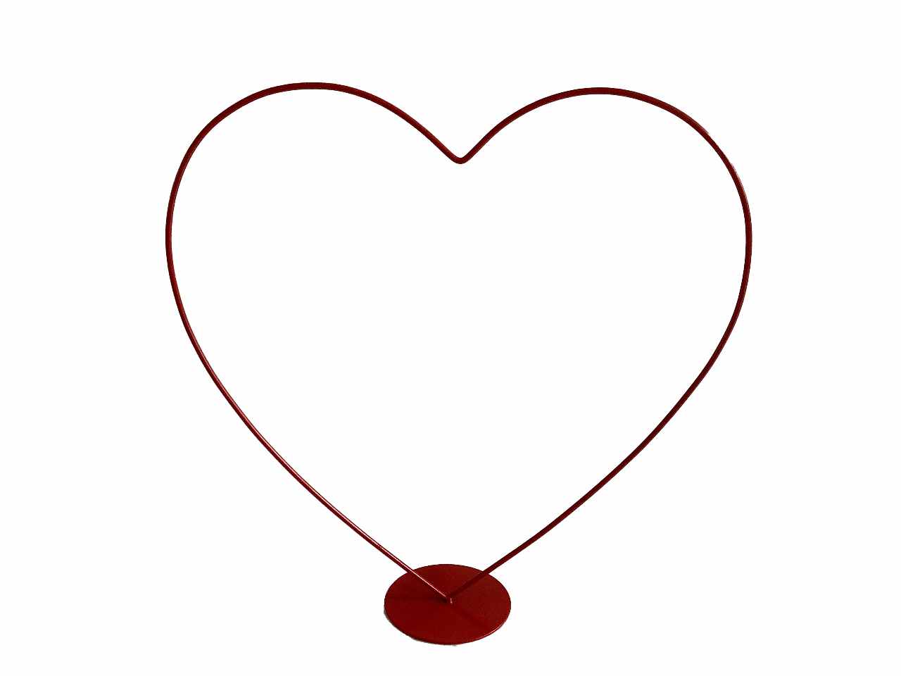 Cuore su piedistallo colore rosso d.30cm