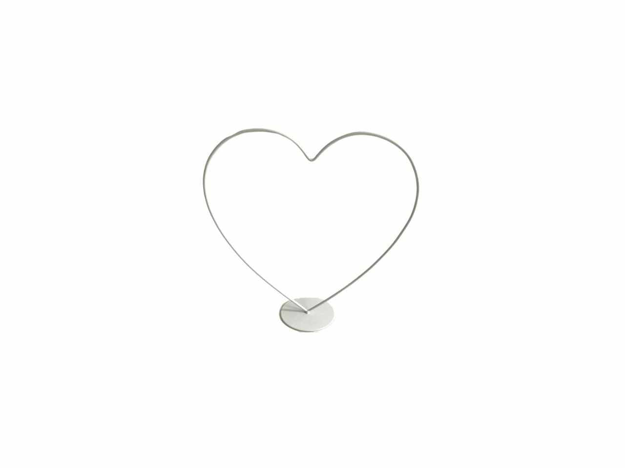 Cuore su piedistallo colore bianco d.25cm