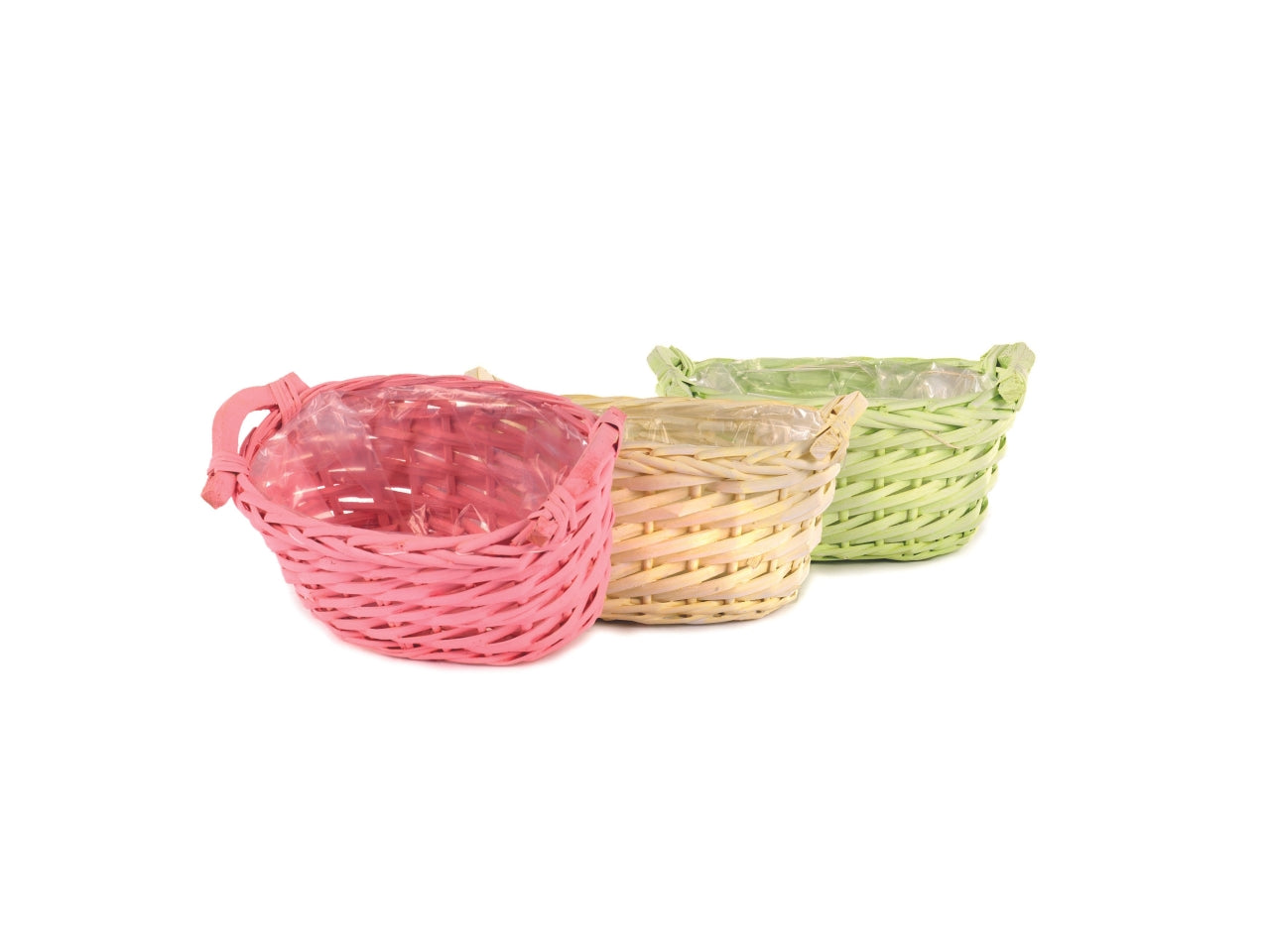 Vaso ovale in vimini 29x17xh12cm con colori assortita