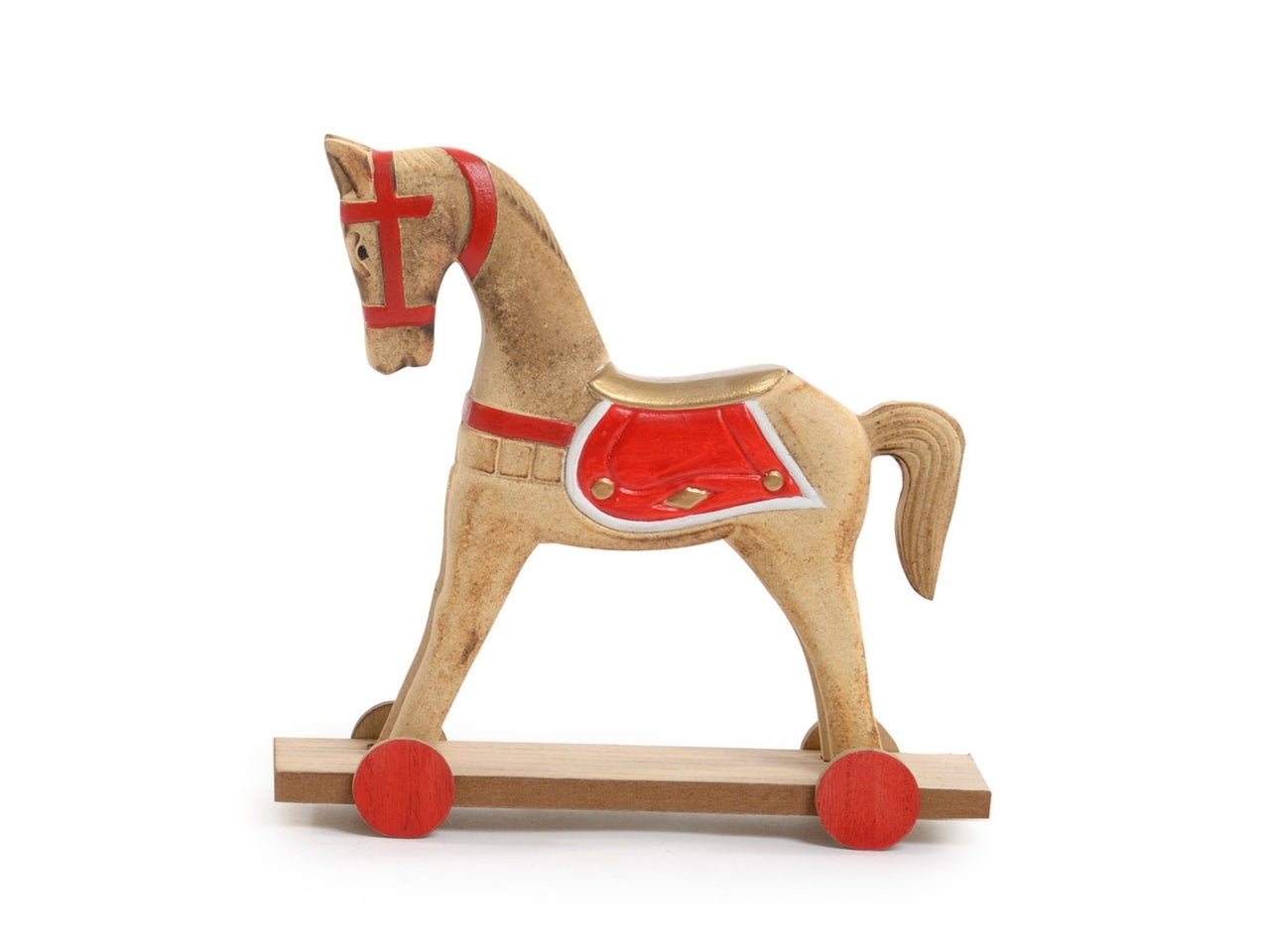 Cavallino in legno con ruote 21x6x21cm