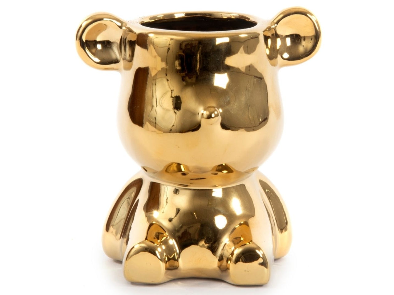 Vaso orsetto in ceramica oro 19x14x19,5cm