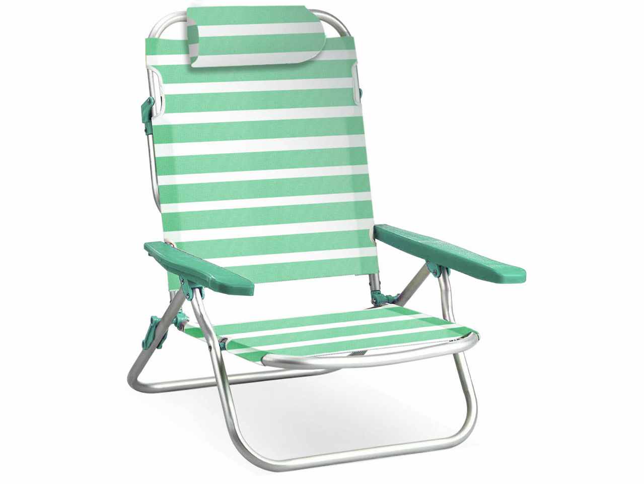Sedia da mare textilene in alluminio 63x58x23/82cm