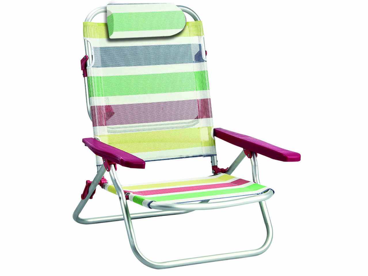 Sedia da mare textilene in alluminio 63x58x23/82cm