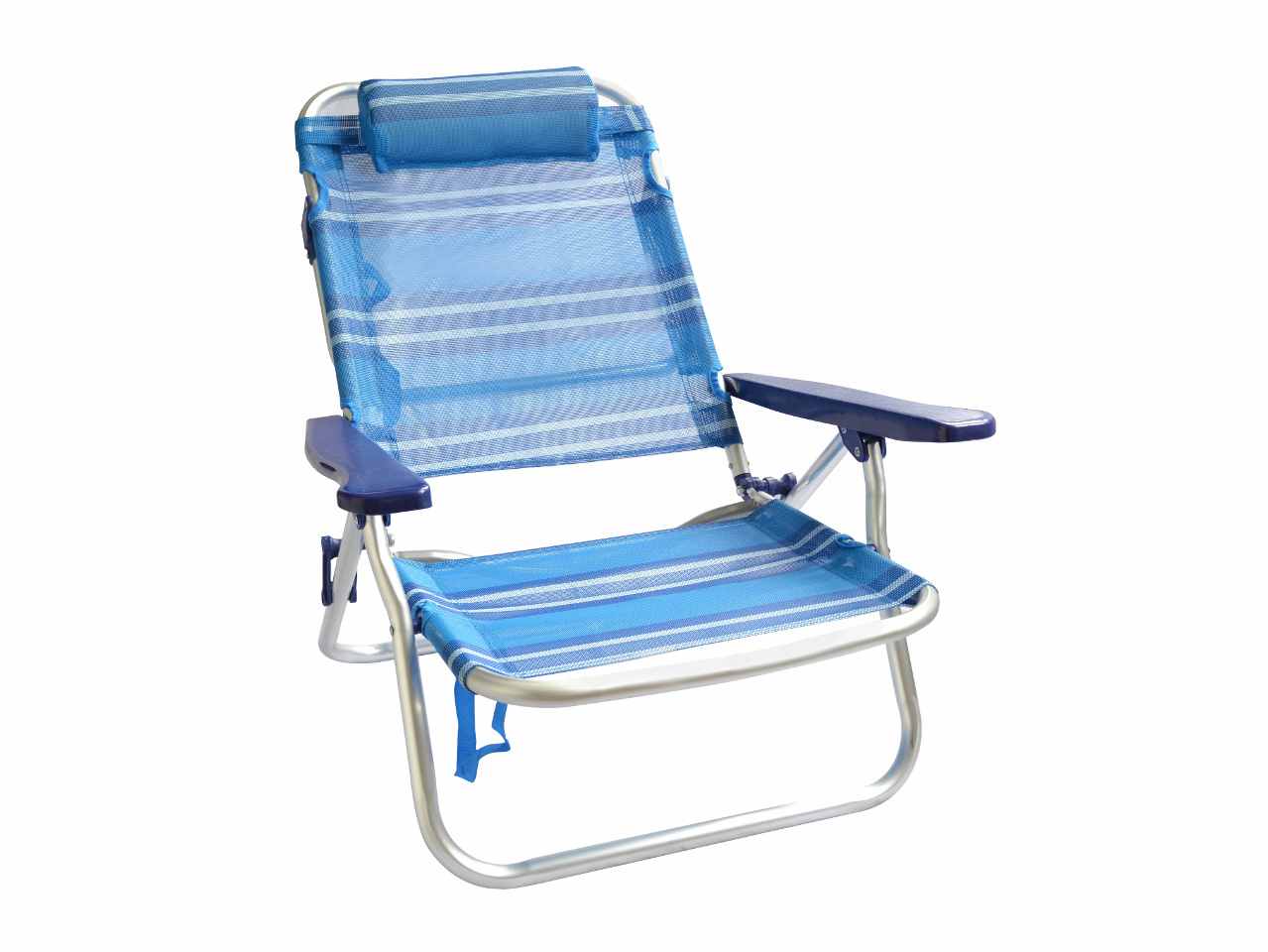 Sedia da mare textilene in alluminio 63x58x23/82cm