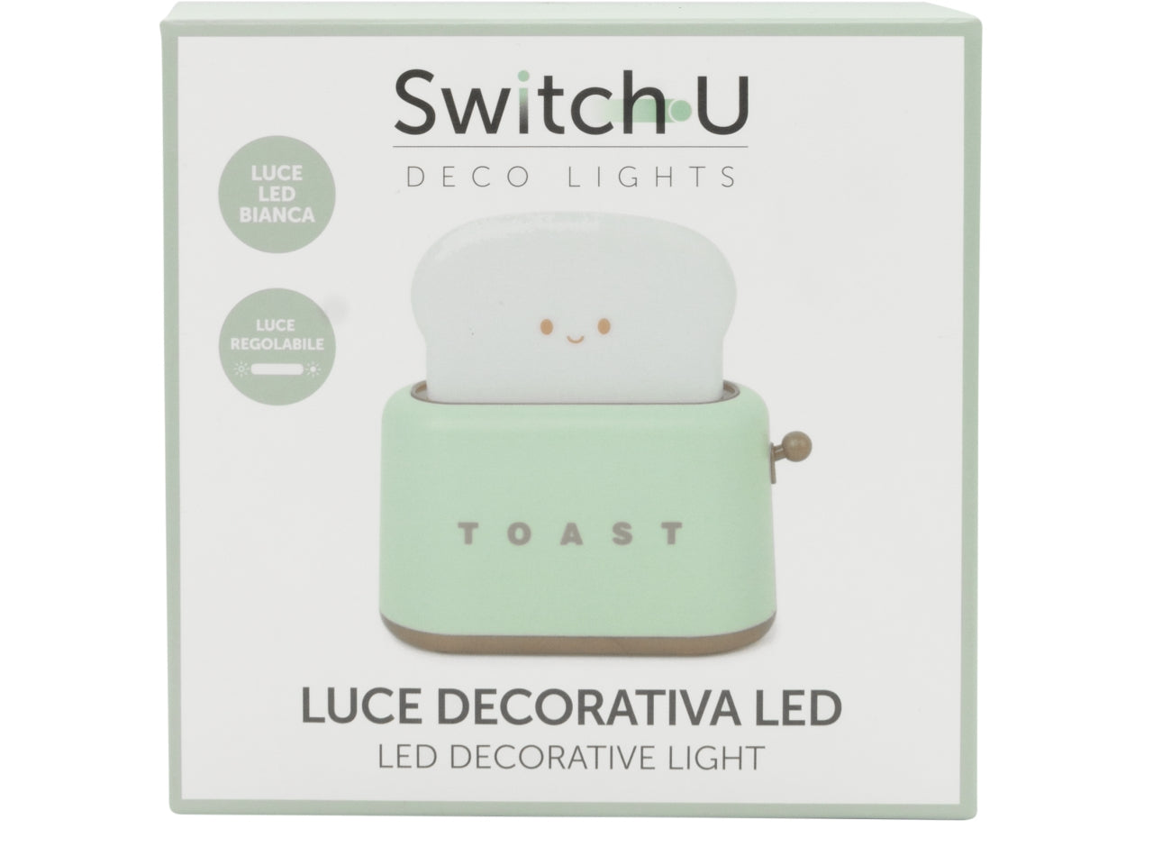 Luce notturna a led a forma di tostapane verde e arancio 13.5x5.5x13 cm - Ibs