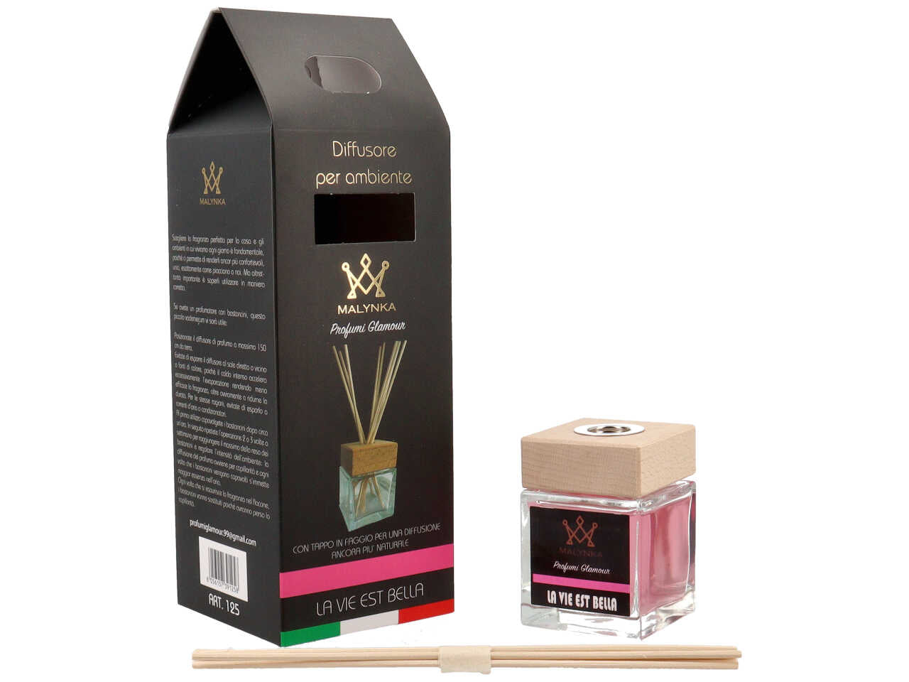 Profumatore 100ml con bacchette la vie est belle