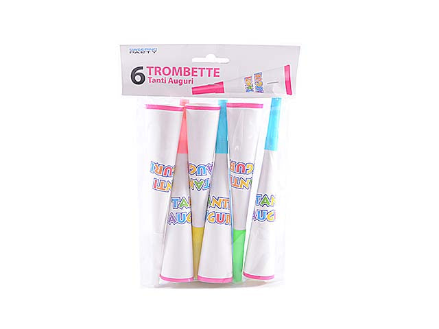 Trombette tanti auguri 6 pezzi 00387