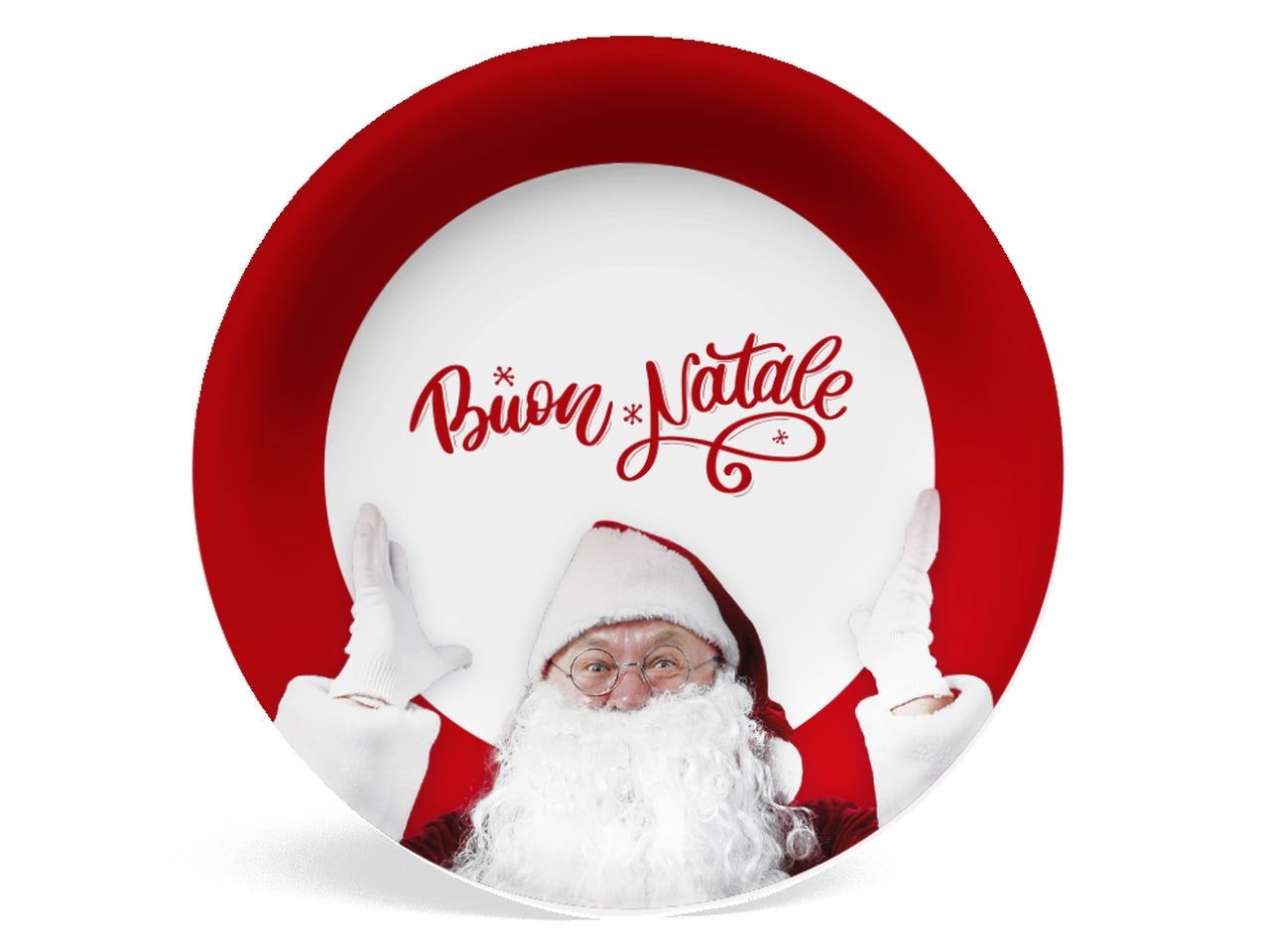 Piatto biodegradabile rotondo santa claus la confezione comprende 6 piatti