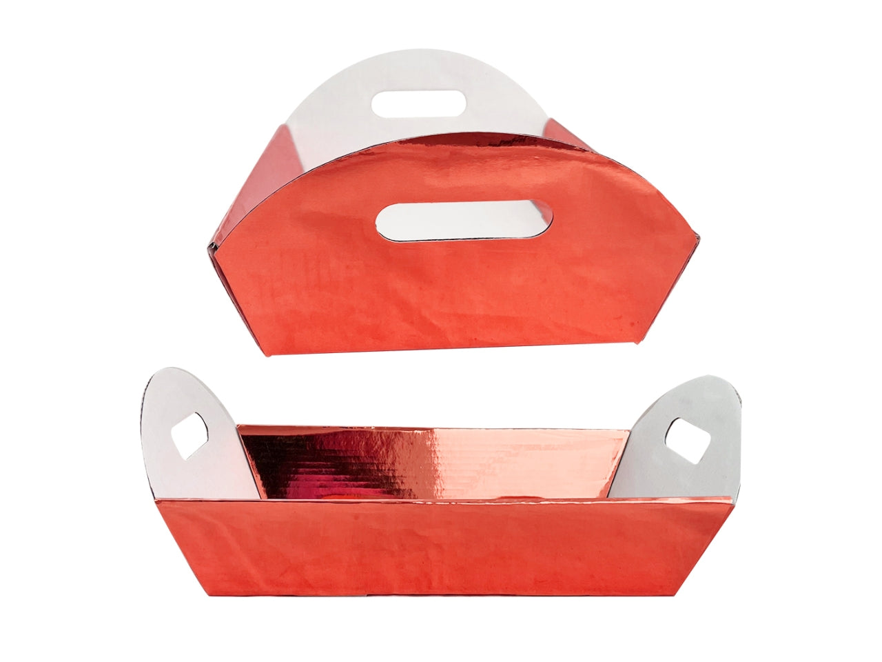 Cesto misura 22x12x6cm colore rosso metallizzato