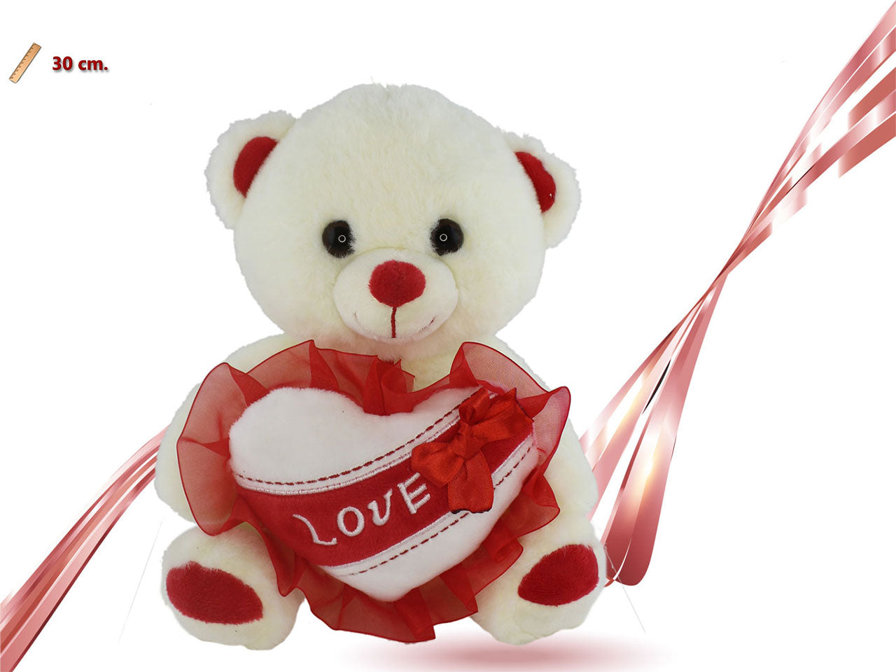 Peluche orso con cuore 30cm