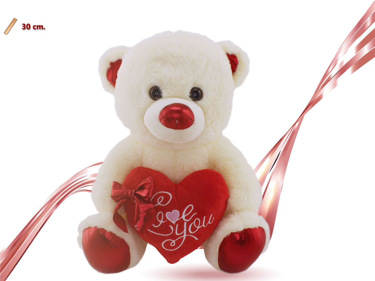 Peluche orso peluche con cuore 30cm