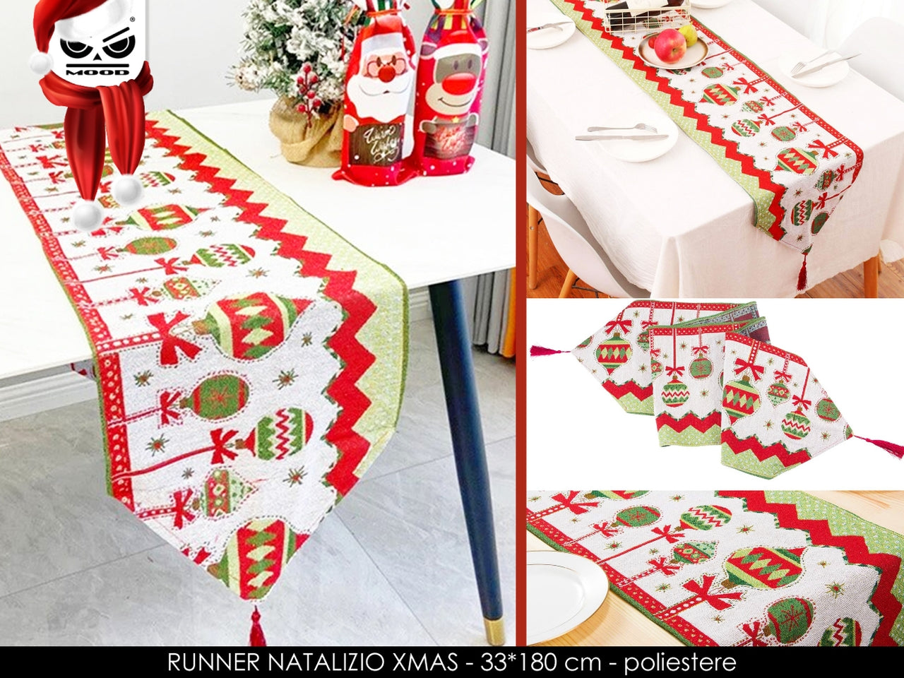 Runner natalizio xmas 33x180cm