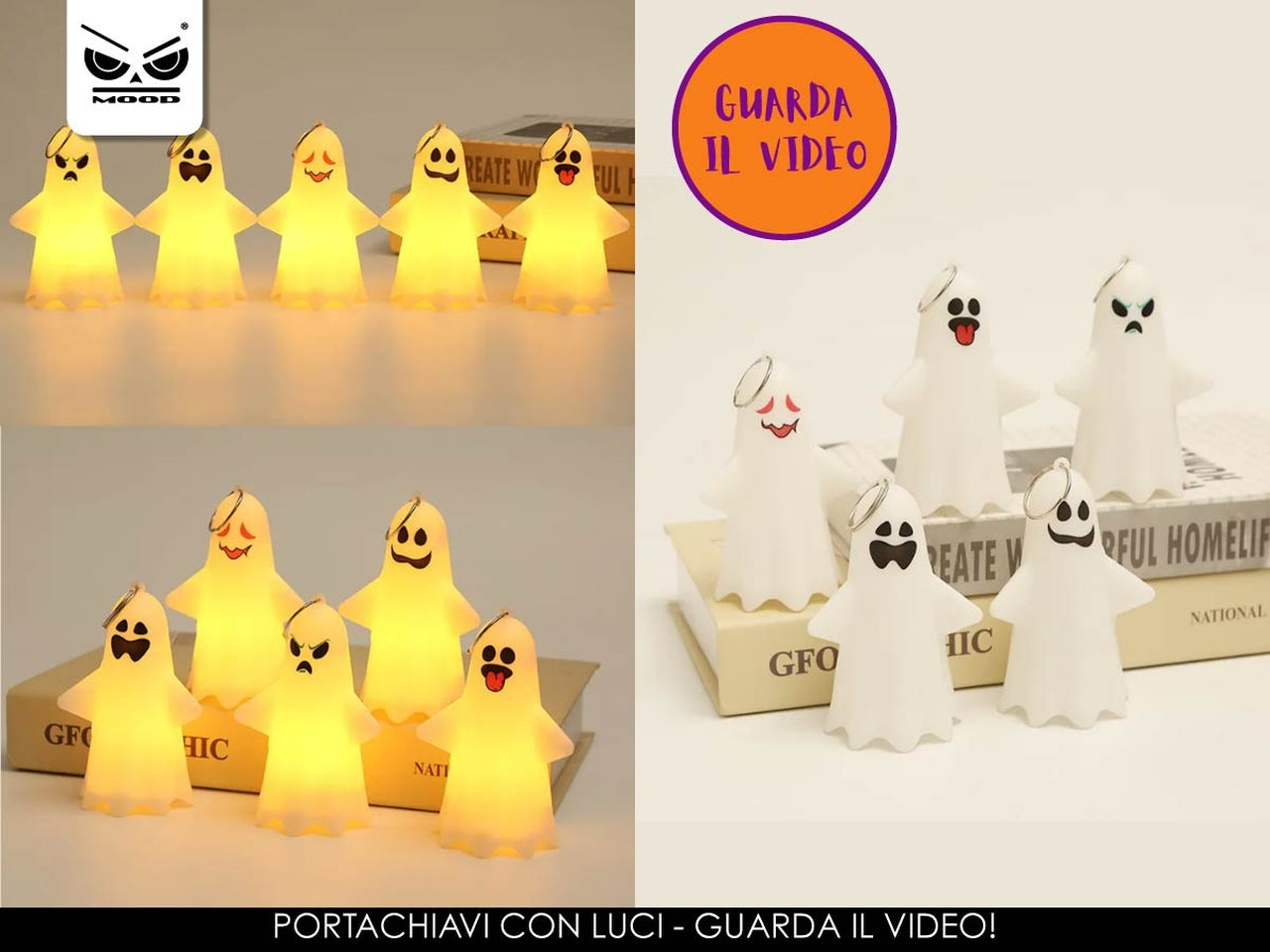 Lumino fantasma portachiavi 5,5x10cm