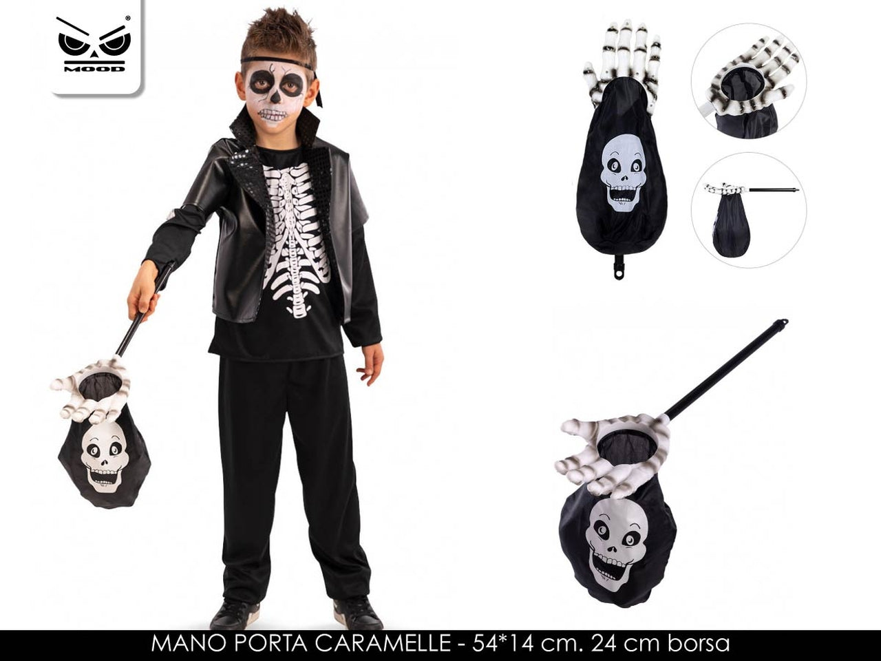 Cestino halloween caramelle teschio