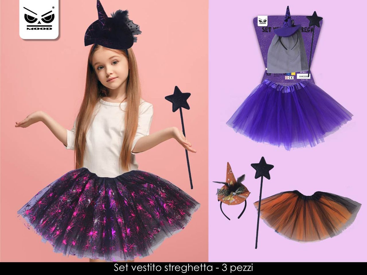 Vestitino streghetta set da 3 oggetti