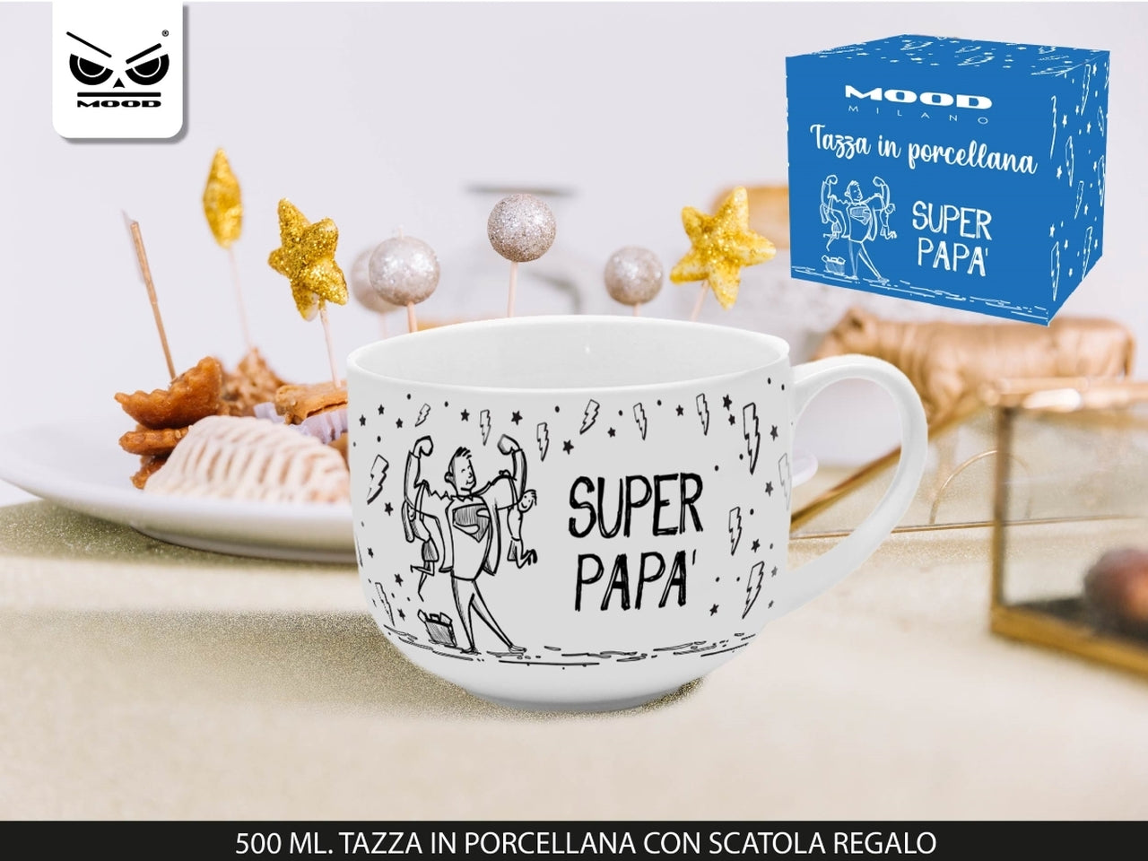 Tazza in porcellana 500ml con dedica super papa'