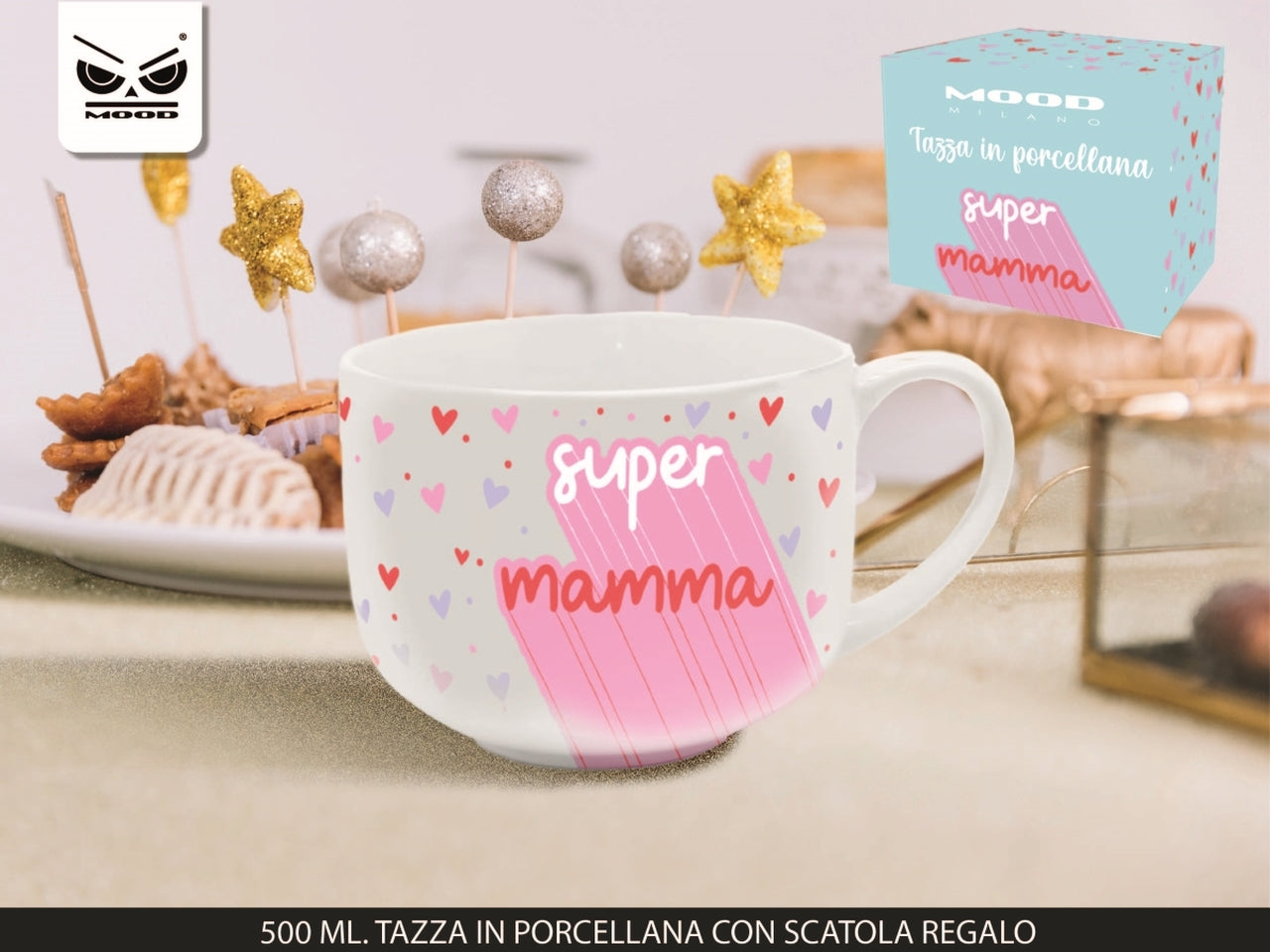 Tazza in porcellana 500ml con dedica super mamma