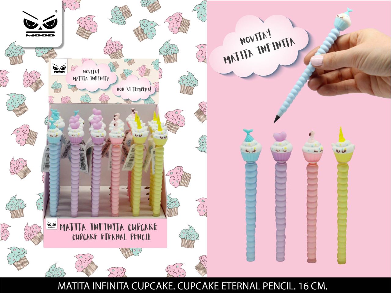 Matita infinita cupcake non necessita di essere temperata scrive in eterno misura 16cm