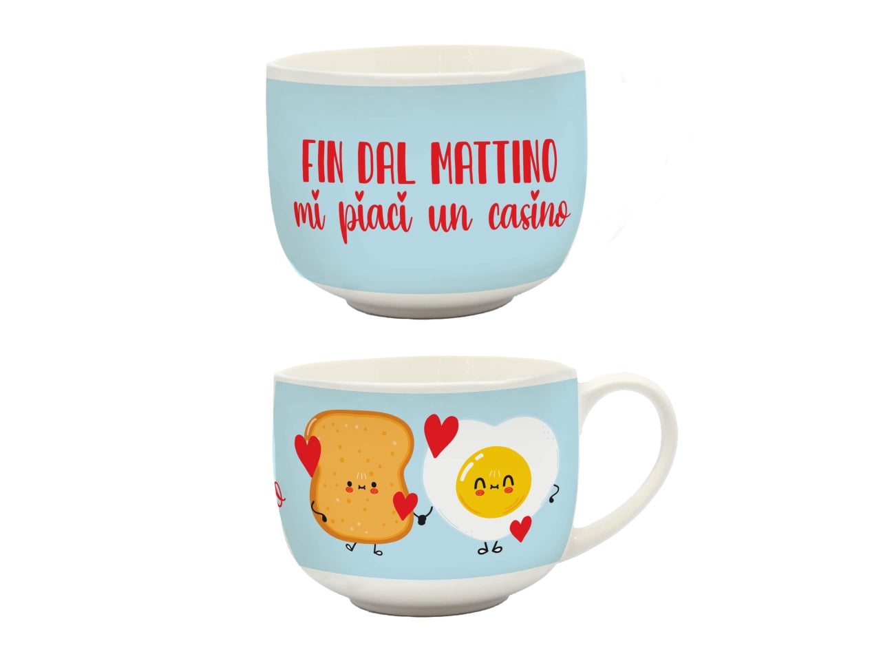 Tazza di porcellana da 500ml con scritta mi piaci fin dal mattino