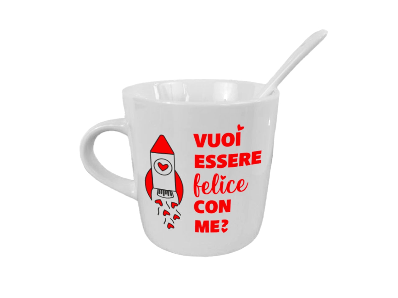 Tazzina da caffe' con cucchiaino love mood