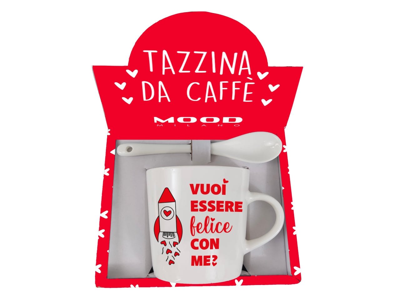 Tazzina da caffe' con cucchiaino love mood