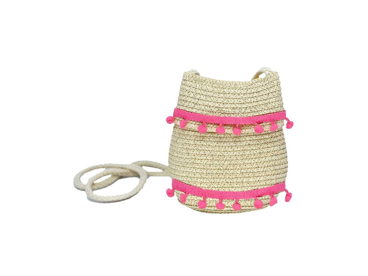 Borsa in carta con pom pom