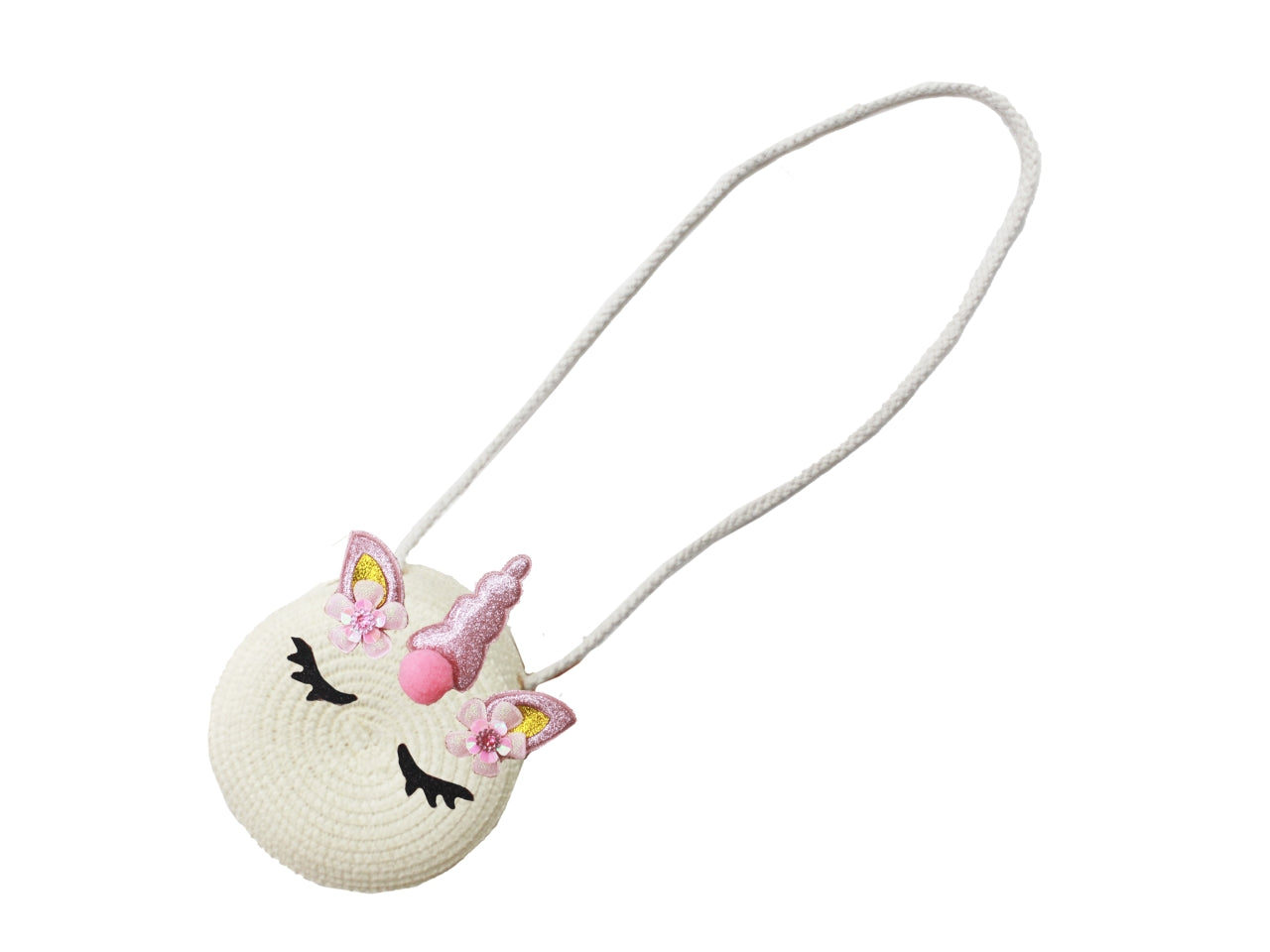 Borsa unicorno in carta intrecciata
