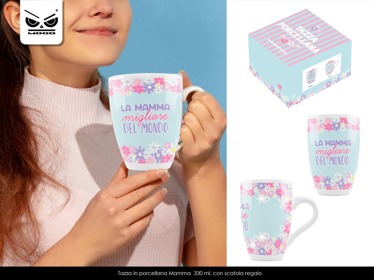 Tazza in porcellana da 300ml per la mamma in scatola regalo